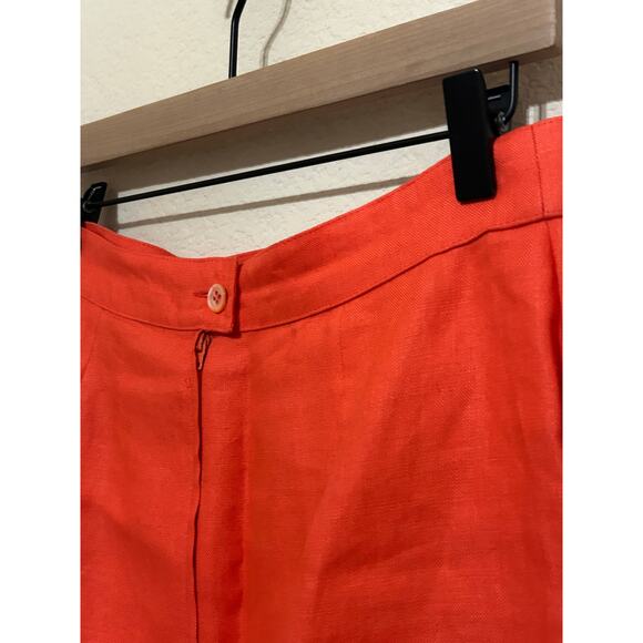 Max Mara Linen Skirt Women's Size 10 Orange Pencil Knee Length Straight Colorful - Picture 10 of 11